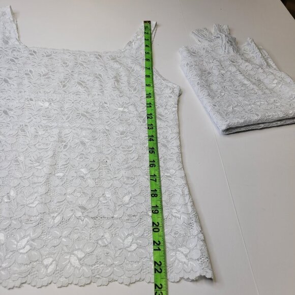 White Lace Tank Top Lace Camisole Wide Straps Lace Top  Sizes M  L  XL - Picture 9 of 11